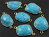 Turquoise Faceted Oval Connector, (BZC7113)